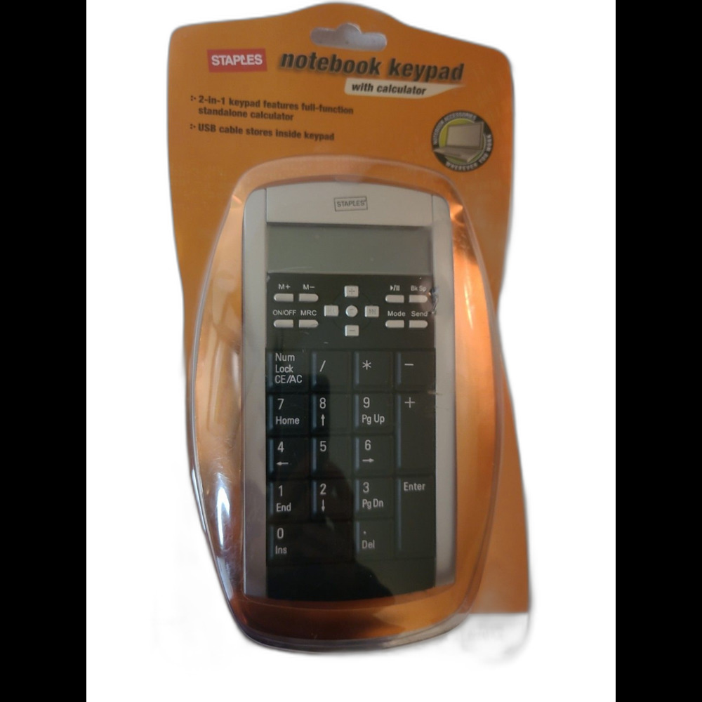 Staples USB PC Notebook Keypad with Calculator–Model 674394–2‑in‑1 Function–New